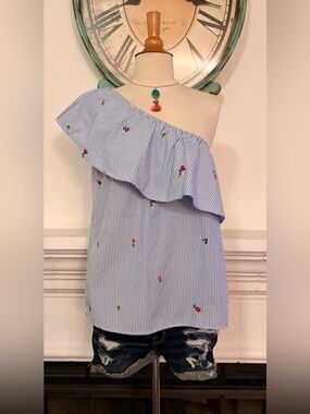 Miau Miau - Blue & White Striped Women’s Blouse